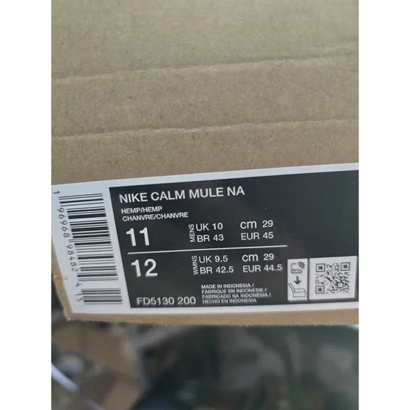 Nike Calm Mule Slide Clog Men US Size 11 Tan Hemp FD5130-200 Removable Strap New - Picture 8 of 8